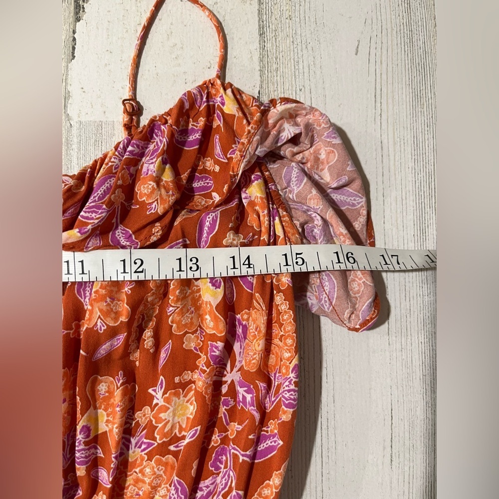 J. Crew Orange and Purple  Ruffled Tiered Maxi Sundress Small - Picture 7 of 10